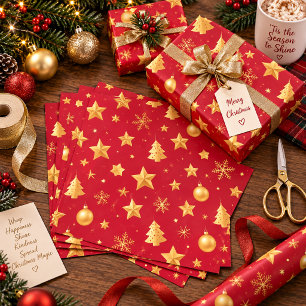 Shining Bright on Christmas Night Wrapping Paper Sheet