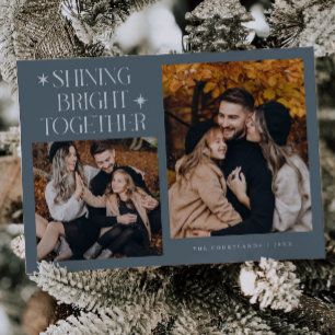 Shining Bright Stars Slate Multi Photo Holiday Card