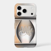 Shining brushed steel monogram iPhone / iPad case