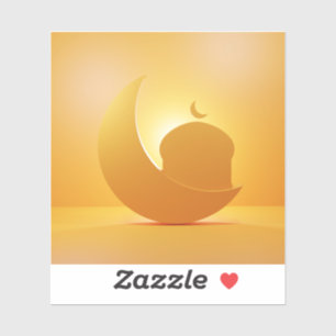 shining crescent moon and mosque ornament