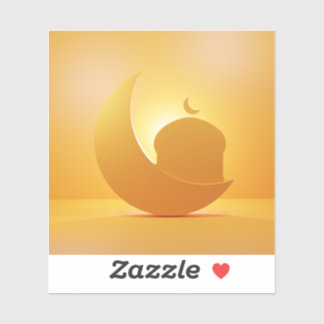 shining crescent moon and mosque ornament