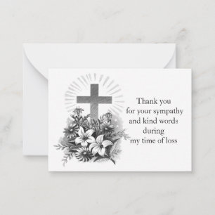 Shining Cross Flower Thank You Card