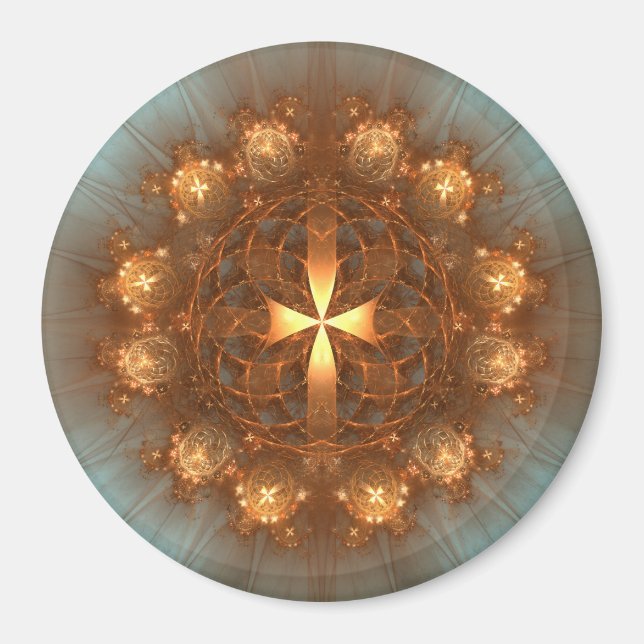 Shining Cross Mandala Magnet (Front)