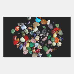 Shining crystals and gemstones rectangular sticker