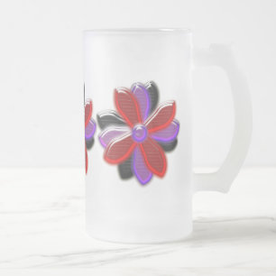 Shining Daisy Flowers Large Frosted Glass Mug