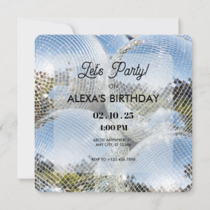 Shining Disco Ball Party  Invitation