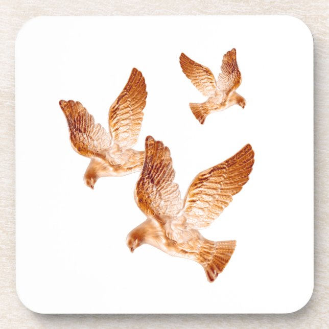 Shining Golden Doves Coaster (Front)