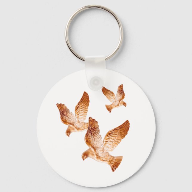 Shining Golden Doves Key Ring (Front)