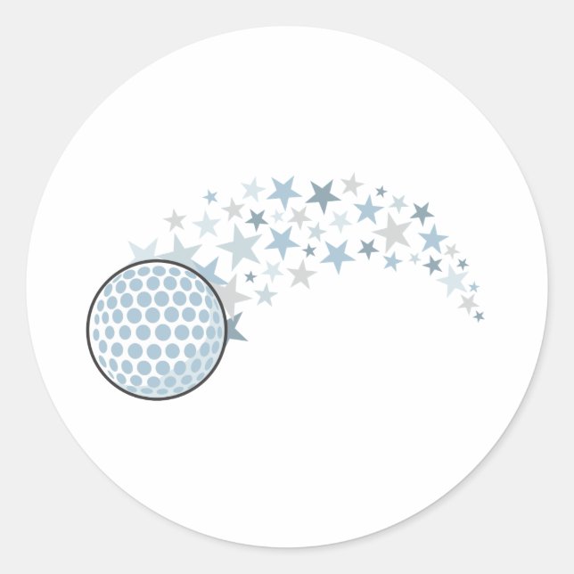 Shining Golf Star Classic Round Sticker (Front)