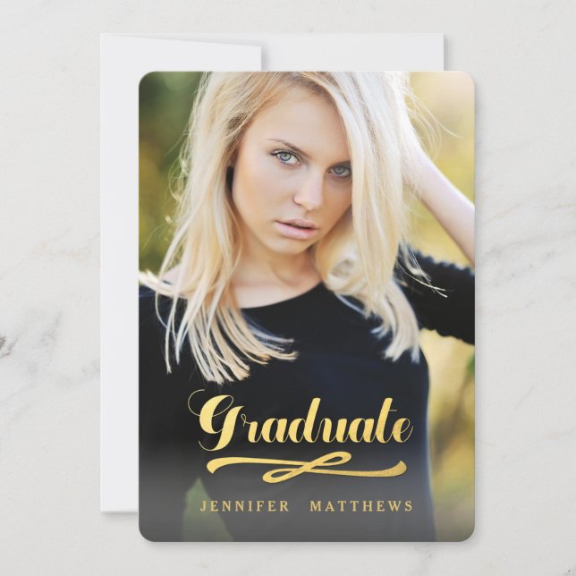 Shining Graduate | Photo Graduation Party Invitation (Front)