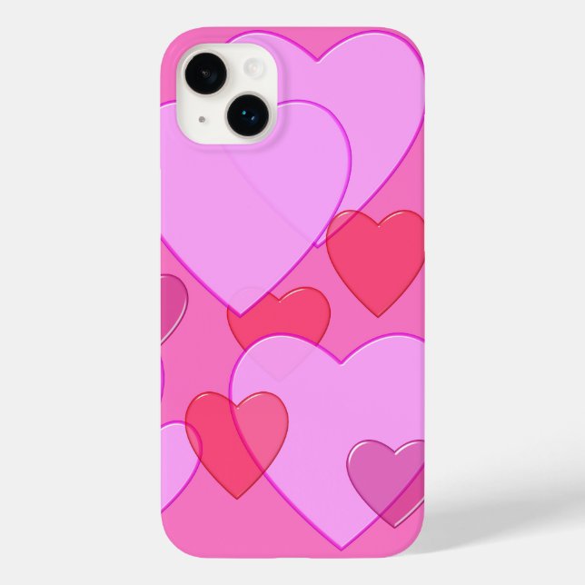 Shining heart Valentine background pink Case-Mate iPhone Case (Back)