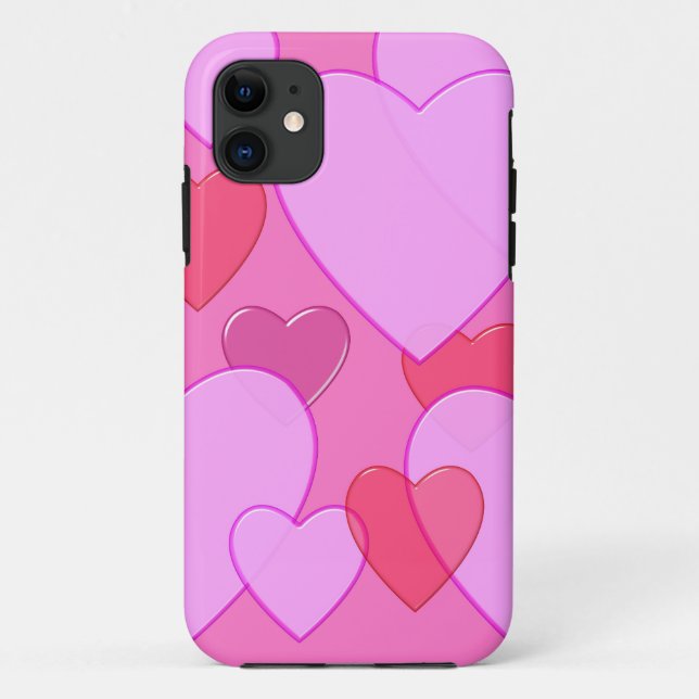Shining heart Valentine background pink Case-Mate iPhone Case (Back)
