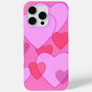 Shining heart Valentine background pink iPhone 15 Pro Max Case