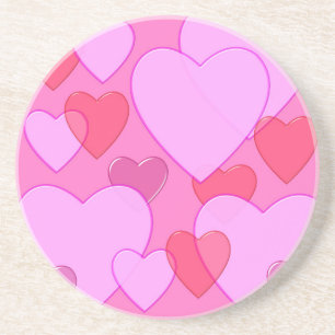 Shining heart Valentine background pink Coaster