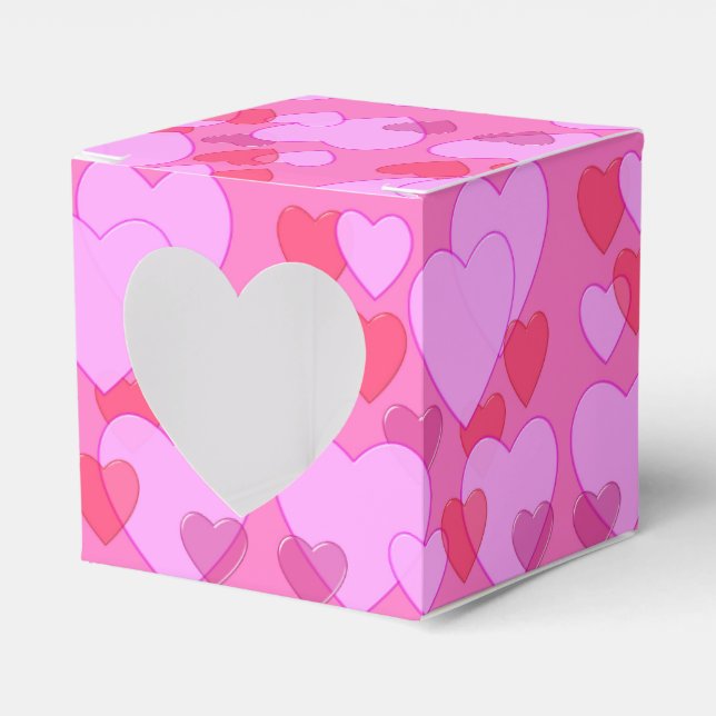 Shining heart Valentine background pink Favour Box (Front Side)