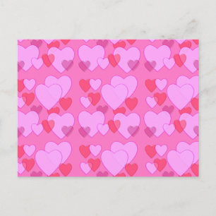 Shining heart Valentine background pink Holiday Postcard
