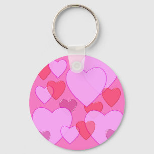 Shining heart Valentine background pink Key Ring