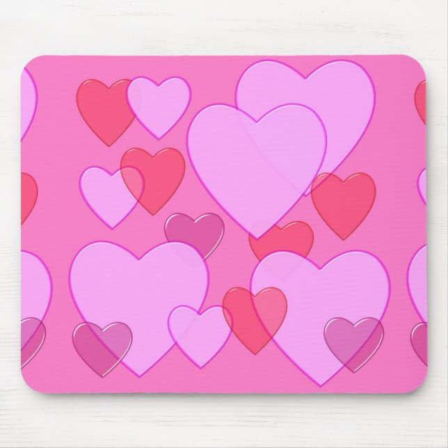 Shining heart Valentine background pink Mouse Mat (Front)