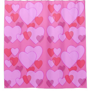 Shining heart Valentine background pink Shower Curtain