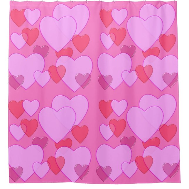 Shining heart Valentine background pink Shower Curtain (Front)