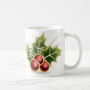 Shining Holly Berry Coffee Mug