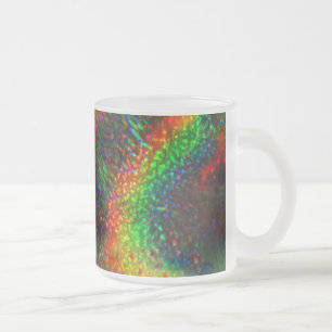 Shining Holographic Bright Rainbow Lights Glitter Frosted Glass Coffee Mug