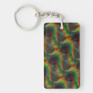 Shining Holographic Rainbow Lights Glitter Wave Key Ring