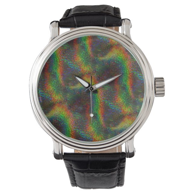Shining Holographic Rainbow Lights Glitter Wave Watch (Front)