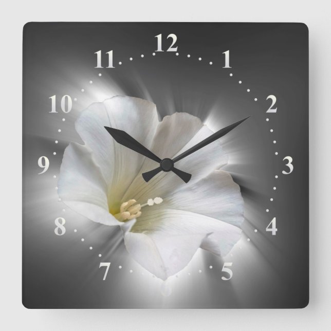 Shining in the dark square wall clock (Front)