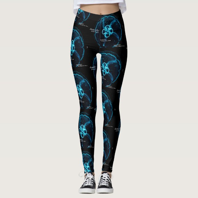 Shining Jellyfish Silhouette Leggings (Front)