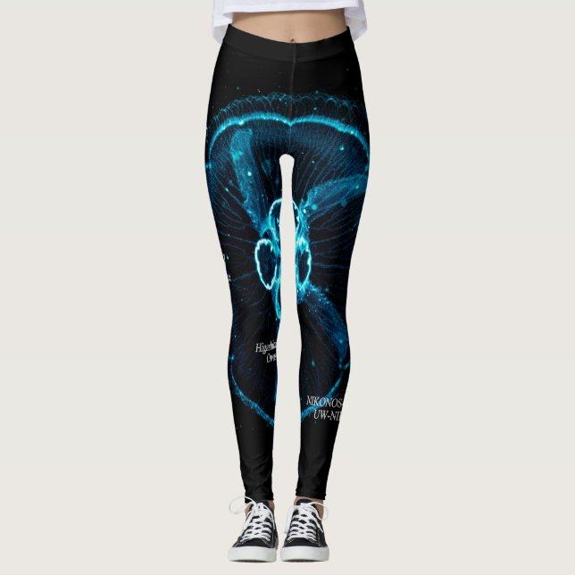 Shining Jellyfish Silhouette Leggings (Front)