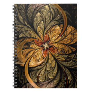 Shining Leaves Fractal Art Notebook