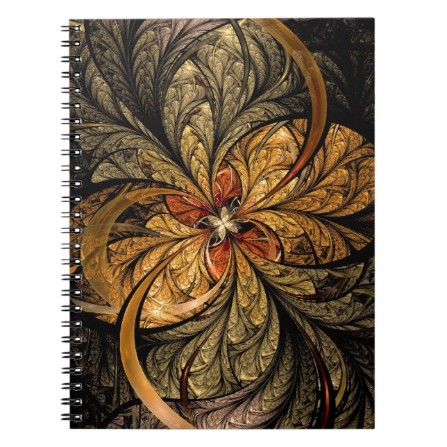 Shining Leaves Fractal Art Notebook (Front)