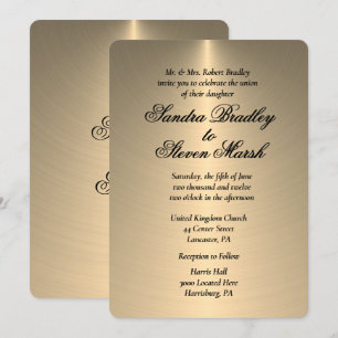 Shining Light Gold Wedding Invitation