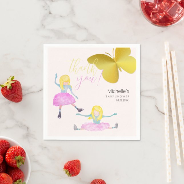 Shining Like A Girl Watercolor Illustration Napkin (Insitu)