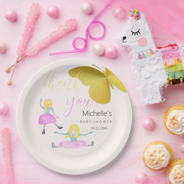 Shining Like A Girl Watercolor Illustration Paper Plate (Party)