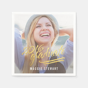 Shining Moment Photo Graduation Napkins