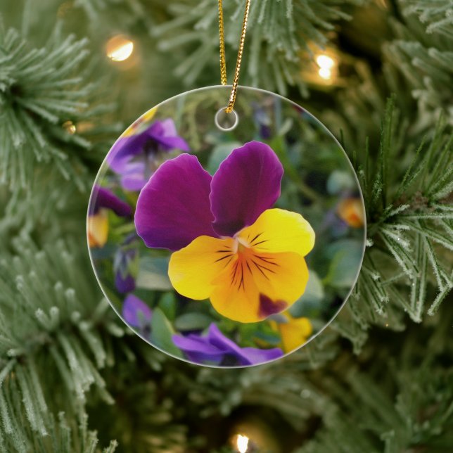 Shining pansies ceramic tree decoration (Tree)