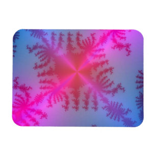 Shining Pink Snowflake on Baby Blue Magnet