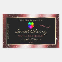 Shining Red Glitter Frame Product Label with Logo