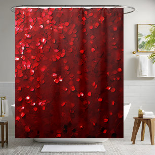 Shining Red Sequin Shower Curtain