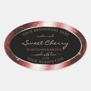 Shining Red Sparkle Glitter Frame Product Label
