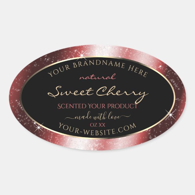 Shining Red Sparkle Glitter Frame Product Label (Front)