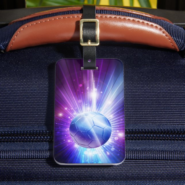 Shining Soccer Ball Football Luggage Tag (Front Insitu 2)