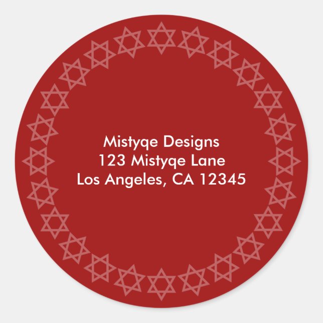 Shining Star Bar/Bat Mitzvah Address Labels (Front)