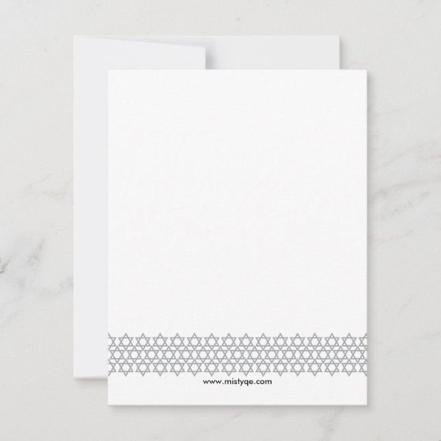 Shining Star Bar Mitzvah Thank You Note Card (Front)