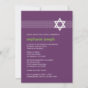 Shining Star Bat Mitzvah Invitation