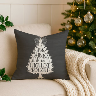 Shining Star Christmas Quote Chalkboard Cushion