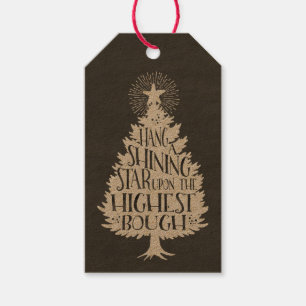 Shining Star Christmas Tree Kraft Gift Tags
