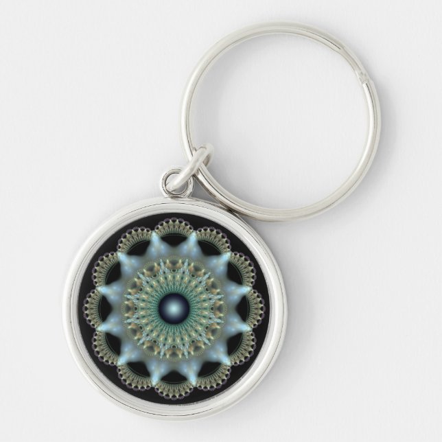 Shining star fractal ornament key ring (Front)